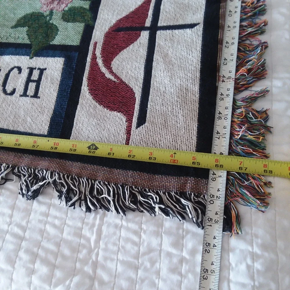 Holland's United Methodist‎ Church Tapestry Throw Blanket Established 1812 69x51